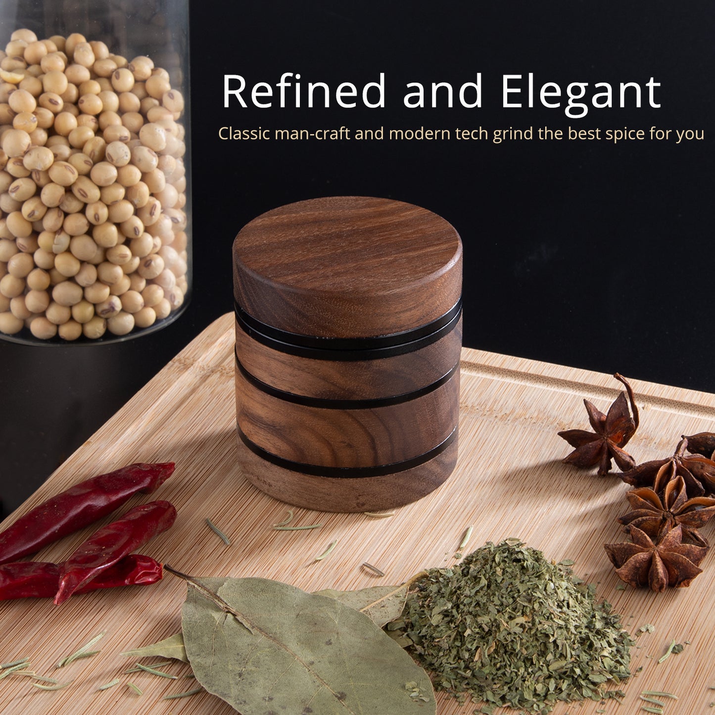 Wooden Herb Grinder 2.5 inch