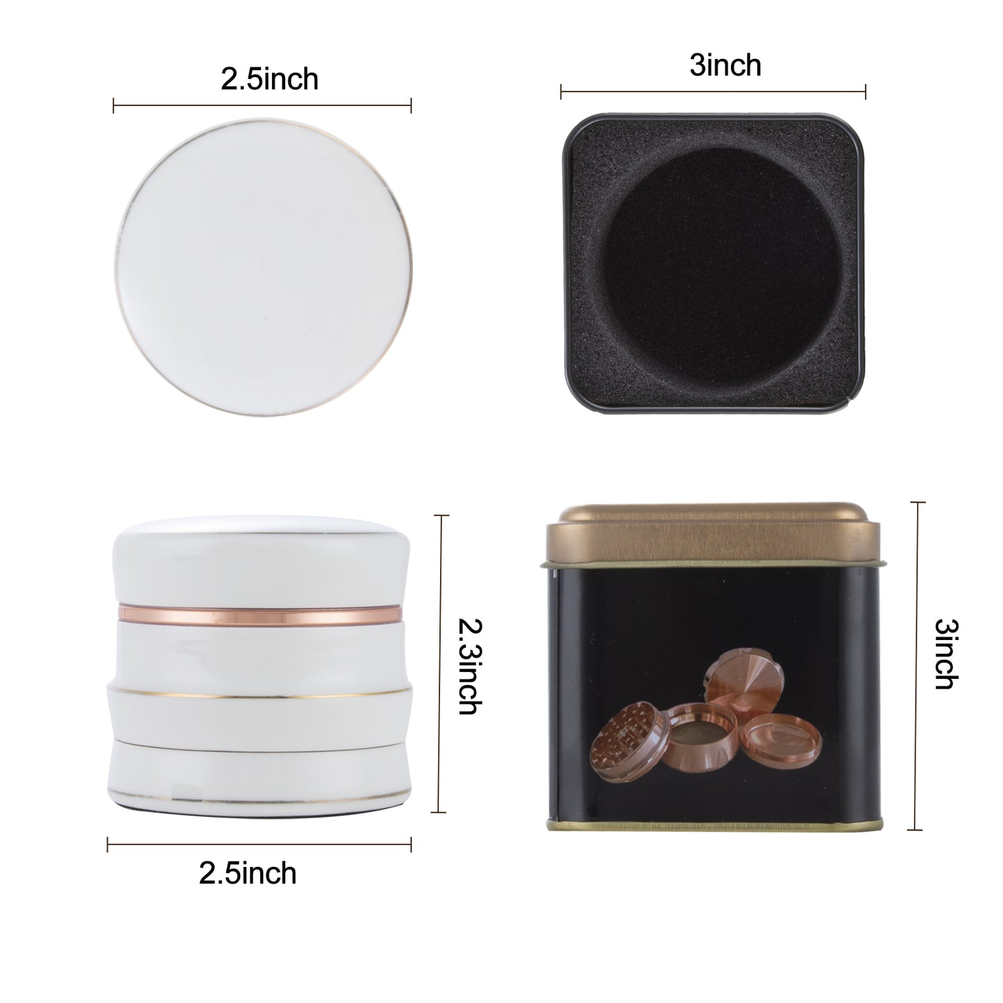 Ceramic Herb Grinder 2.5 inch